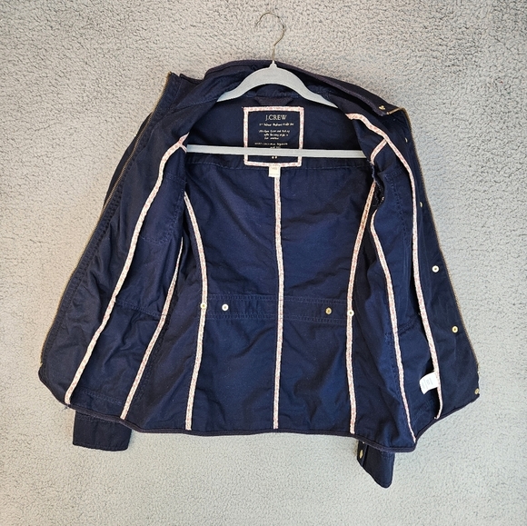 J. Crew Womens Navy Relaxed Boyfriend Field Jacket Sz XXS Pockets, Snaps - Picture 12 of 14